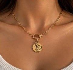 Gliederkette mit Löwe-Sternzeichen-Medaillon